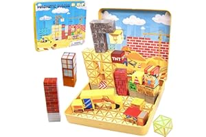 Mirthben Lot de 49 blocs de construction magnétiques de voyage, pour enfants à partir de 3 ans, jouets de construction créatifs, cadeau pour garçons et filles (ingénieur)