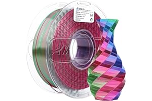 AMOLEN Filament pour imprimante 3D Filament PLA soie triple couleur 1.75mm, Filament d'impression 3D rouge vert bleu, 1kg / 2.2lbs