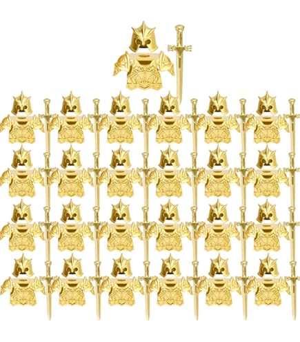 Mittelalter Ritter Bausteine Set - 31 Teile Rüstung & Waffen Military