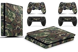giZmoZ n gadgetZ Calcomanía de Vinilo para Consola PS4 Slim Console Camo + 2 Fundas para mandos