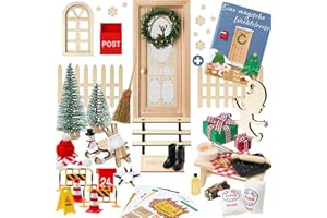 Ignovate Wichteltür Set mit Buch – 70 Stück Wichteltür Komplettset & Wichtelbriefe für Kinder, Weihnachtswichtel Zubehör inkl. Backset, Baustelle und DIY Bastelset – Perfekte Adventskalender Idee