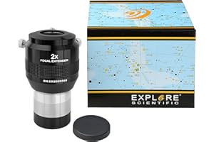 Explore Scientific Fokal Extender 2 x 50,8 mm/2 Pulgadas Barlow Lente para Aumentar la Distancia Focal para telescopios
