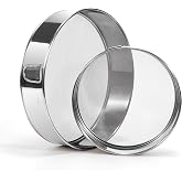 Heveer Flour Sieve Stainless Steel 304 Sifter Pastry Sifter 40/60 Mesh for Flour Sugar Powder Cocoa Powder 2 Pieces 15/20cm