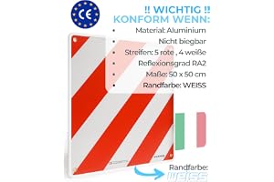 PLANGER® - Varningsskylt Italien och Spanien 2-i-1 (50 x 50 cm) – reflekterande varningsskylt röd vit för bakre bärare och cykelhållare (varningsskylt + väska)