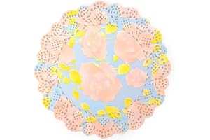 ANTETOK Pizzo di carta Doilies Tovagliette monouso 10.5 pollici 100pcs Elegante carta Doilies pizzo per feste, torte e artigianato, colorato