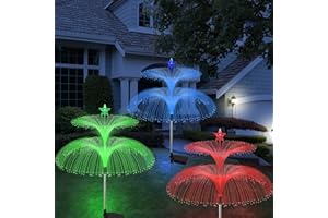 AcaJoe Solar Lights Outdoor Garden 3 Pack Christmas decorations outdoor Solar Garden Lights 7 Color Changing,Solar Jellyfish Lights, Solar Outdoor Lights for Yard Decor Patio, Pathways Holiday Decor