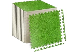 FK Sports 12mm Thick Gym Flooring Mat, Non-Skid mats, Soft Cushion EVA Rubber Foam, Interlocking Puzzle Floor Tiles for kids toddlers for home Yoga Workout, 60x60cm, Cross Pattern