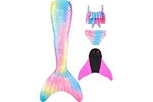 shepretty Ragazze Sirena Coda Costume da Bagno Squalo Cosplay Costume 4pcs Insiemi del