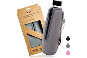mixcover Funda protectora de botella aislada compatible con SodaStream Crystal y Duo botellas de cristal para botellas, protección contra roturas y arañazos, color gris