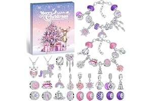 Hymarvo Calendario Avvento 2025 Bambina Gioielli, Calendario Avvento Bracciale Bambini Kinder Fai da Te, Calendari Avvento Braccialetti Collane Regalo Natale Ragazza 5 6 7 8 9 10 11 12 13 Anni