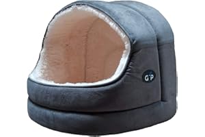 GOR PETS Nordic Hooded Bed with its plush, soft materials, it ensures your furry friend feels - Small Grey