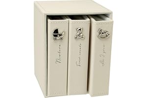 Bambino by Juliana Linen Fabric Set of 3 Baby Photo Albums 4"x6"