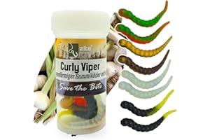 ‎ZITE Zite Fishing Curly Viper Forellen Gummiköder 8 STK, 6,5cm - Schlangenartiger Forellenköder Neuheiten – UL Angelköder für Forellen-rotierend & Schlängelnd – Phthalatfrei & Handgefertigt, Forellen Köder
