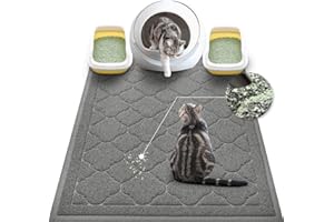WePet Katzentoiletten-Matte, Kitty Premium PVC-Pad, langlebiger Fangteppich, phthalatfrei, urinbeständig, Streukontrolle, XXL 120 x 91 cm, Grau