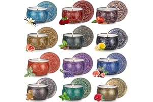 TWINKLE STAR Velas Aromaticas Regalos para Mujer en Navidad, 12 Piezas 2.5 oz Velas Perfumadas de Cera de Soja con 12 Fragancias Personalizadas para Mamá Hermana Novia Damas Cumpleaños
