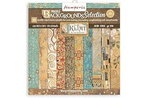 STAMPERIA INTERNATIONAL, KFT Stamperia SBBL101 Scrapbooking Pad 10 Sheets cm 30,5x30,5 (12"x12") Maxi Background Selection-Klimt, Papier, Mehrfarbig, 30.5 x 30.5 (12" x 12")