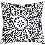 FAB HAB Cuscino Decorativo Grande, 51 cm x 51 cm, Interno o Esterno, Cuscino e Copertura - Spanish Tile, Navy Blue