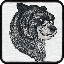Toppa Ricamata Orso Grizzly &ndash; Ferro/Cucito &ndash; Applique Fauna Selvatica &ndash; Hungry Bear Designs &ndash; USA