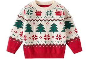 Pilipulu Weihnachtspullover Kinder Baumwolle Weihnachtspulli für Jungen und Mädchen Weihnachts Sweatshirt Baby-Jungen Weihnachtskleidung für Kinder 92 98 104 110 116