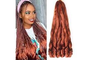 AINIMIU 8 Packs French Curly Braiding Hair 22 Inch Loose Wave Spiral Curly Crochet Hair for Black Women Pre Stretched Braiding Hair with Curly Ends (22 inch, 350#)