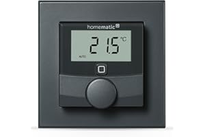 Homematic IP Smart Home 159820A0 Thermostat Mural avec capteur d'humidité, athrazit, Thermostat numérique radiateur/Chauffage au Sol, Application Alexa, Google Assistant, Mesure de la température,