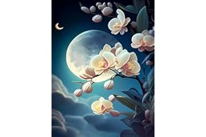 SMYJDMM Diamond Painting, Mondstrauß Diamond Painting Kits, Diamant Painting Set Mosaikherstellung Erwachsene Diamant Kunst Handwerk für Home Wand Décor 30x40cm