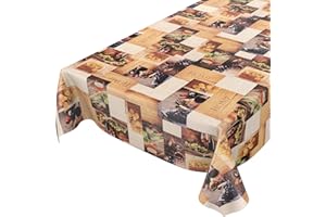 ANRO obrus ceratowy na stół, woskowany, zmywalny