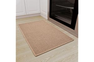 SIXHOME Juego de Alfombras de Cocina Antideslizantes Alfombras de Cocina Tapetes y Tapetes Modernos Lavables para Pasillo Comedor(Beige,50 * 80cm)