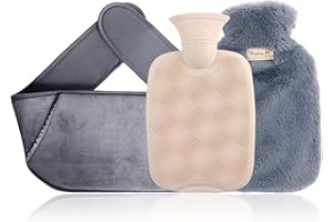 YIFOV Hot Water Bottle Bag Pouch Warm with Soft Waist Cover for Neck and Shoulder, Back,Hand, Legs, Waist Warm, Bed Warmers (Dark Grey)