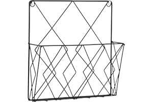 WANKD Wandregal Bücherregal Zeitschriftensammler Zeitschriftenhalter Wand für A4 Akten Post Metall Wandhalterung Zeitschriftenhalter, Zeitungshalter Wandkorb für Büro Wohnzimmer Zeitungsständer Schwarz