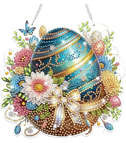 Skeadex Diamond Painting Anhänger Herbst - DIY Kürbis Vogel Motiv Mit Kette