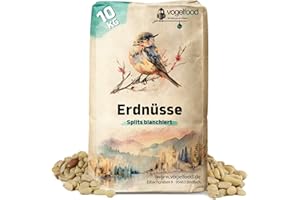 VOGELFOOD WIR SIND GUT ZU VÖGELN Samore Erdnüsse 10 kg blanchiert ohne Schale halbe und ganze Vogelfutter