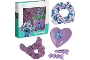 Disney Stitch Hair Clips & Hair Accessories for Girls Teens with Folding Brush, Dress Up Beauty Set Stocking Fillers Stitch Gifts for Girls
