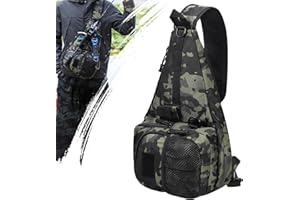cakefly Fishing Bag Adjustable Backpack Multi-Pocket Rucksack Waterproof Tackle Holdall with Rod Holder Lure Sling Bag for Saltwater Freshwater Fishing Accessories Organiser