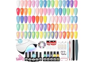 VANREESA 20 Colores Kit Uñas Semipermanentes Completo, Kit Uñas Semipermanentes con Base Top Coat Lampara UV y Herramientas Manicura, Pastel Colores Esmalte Gel Set Manicura para Principiantes