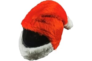 FunnyRiders Housse Casque Moto Amusante - Couvre-Casque Intégral Amusant & Mignon - Accessoires Moto, Protection Contre Poussière, Bosses, Rayures - Fait à la Main - Taille Universelle (Le Père Noël)