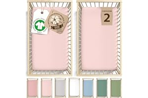 BUNNYJIK 2 x Lenzuola per Culla Next To Me 51x85 cm, Cotone Biologico GOTS - 190GSM Doppio Spessore, Extra Morbido di Lusso, Compatibile con Babylo Cozi Sleeper, Tutti Bambini CoZee