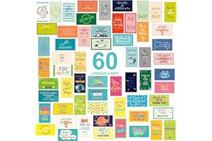 PHIOMUUE 60 Unique Inspirational Cards, Motivational Card with Encouraging Quotes,Gratitude, Appreciation,Positive Affirmation Cards for Women, Employees,Students, Coworkers,Friends