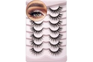 ‎ONLYALL Onlyall Wimpern Falsche Künstlichewimper Mink Fake Lashes 3D Volumenwimpern Fluffy False Eyelashes Cat Eye Weiche Dramatische Flauschige 16MM 7Pair A04