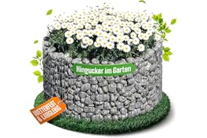 bellissa Parterre surélevé en Gabion Basic Rond - 95573 - jardinière Ronde en Cage à Pierre - kit de Construction, Film de séparation Inclus - diamètre 81/67 cm, Hauteur 40 cm