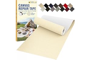 XROAM Tessuto Adesivo per Stoffa, 8 x 160 cm, Stoffa Adesiva per Tessuti, Esterno Impermeabile Patch Tessuto Adesivo per Copri Barche, Divani, Tende da Campeggio Nastro Adesivo per Stoffa Beige