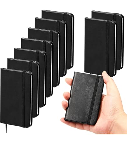 Mini Notizblock Halter Set A6 10 Stück, Kleiner Notizblock Halter Leder mit 8 Ersatzblöcke