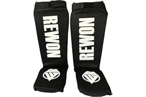 URBANSBEE Paratibia Kick Boxing Muay Thai - Parastinchi da Uomo per MMA,Allenamento,Sparring,Arti Marziali,Boxe,Taekwondo,Karatè - Protezione Completa per Collo del Piede-Shin Guard - Unisex, Adulto