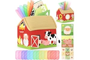 Vanplay Giochi Montessori 6 Mesi, Giochi Educativi Montessori Scatola dei Fazzoletti per Bambini Giochi Neonato 6 7 8 9 10 11 12 Mesi