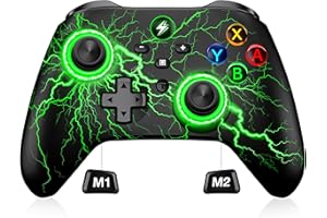GAMSINGY Switch Controller, Wireless Controller Switch mit Präzise Bewegungssteuerung/Dual Motors Vibration/Turbo/Macro/Aufwecken Funktion, Cool RGB Controller für Switch/Lite/OLED Konsole