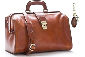 DD FIRENZE D&D - Borsa medico Minimal con Tracolla e Portachiavi in pelle abbinato - Made in Italy