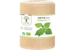 BIOPTIMAL NUTRITION NATURELLE Ortie Bio - Bioptimal - Complément Alimentaire - Silicium Organique - Poudre de Feuille Ortie Pure - Articulation Peau Circulation - 250 mg/gélule - Cultivé en France - Certifié Ecocert - 200 gélules