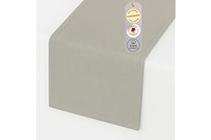 chambry Tischläufer 100% Baumwolle (Canvas) - Größe und Farbe wählbar - Handarbeit Made in Germany - nachhaltige hochwertige Tischdekoration - Sand 40cm x 240cm