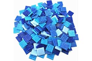 BTMIEY 500g Quartz Mosaic Tiles, 2CM Multi Color Mosaic Pieces Stones for DIY Making Craft Hobby Arts Home Wall Decoration (Mix Blue)