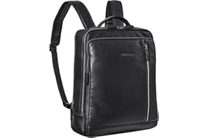 STILORD 'Kaleb' Plecak na laptopa skórzany plecak biznesowy du¿y skórzany plecak z 15-calow± przegrod± na laptopa stylu vintage z prawdziwej skóry, Kolor:czarny